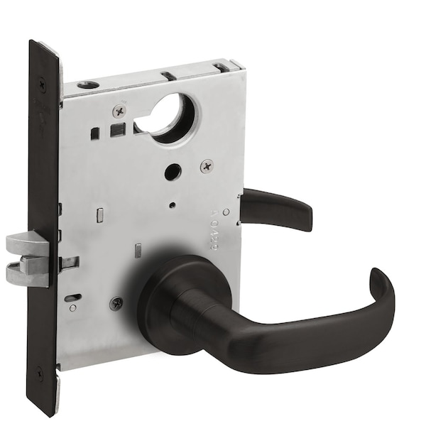 Schlage Grade 1 Passage Latch Mortise Lock, 17 Lever, A Rose, Flat Black Coated Finish, Field Reversible L9010 17A 622 - main